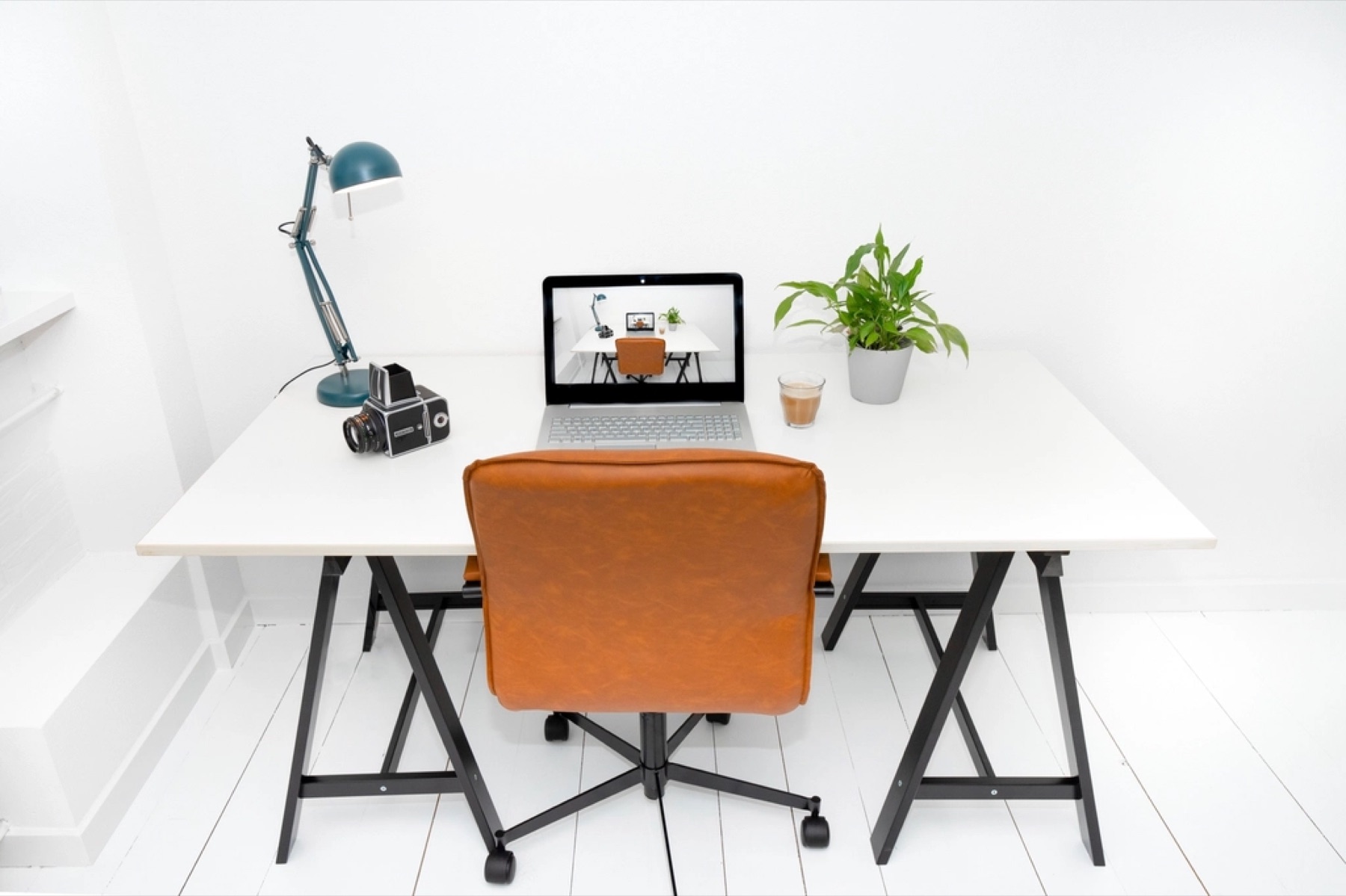 Free modern desk office computer