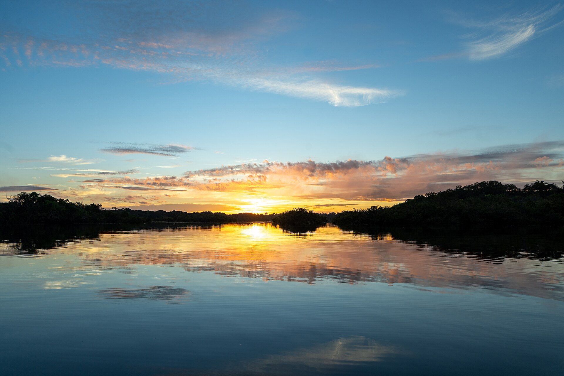 Sunset at Amazon rainforest, Brazil