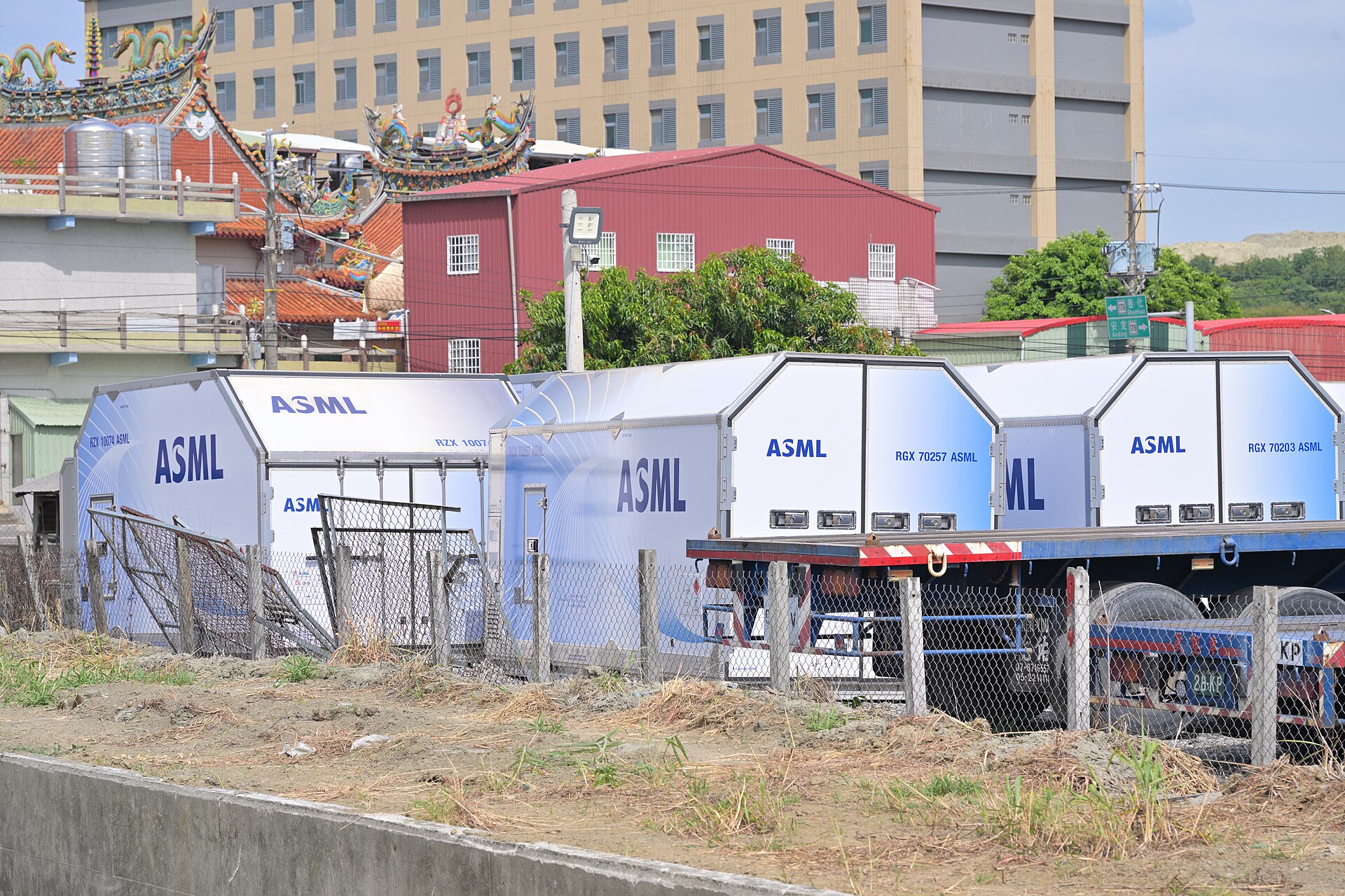 ASML air freight containers in Tainan, May 2025