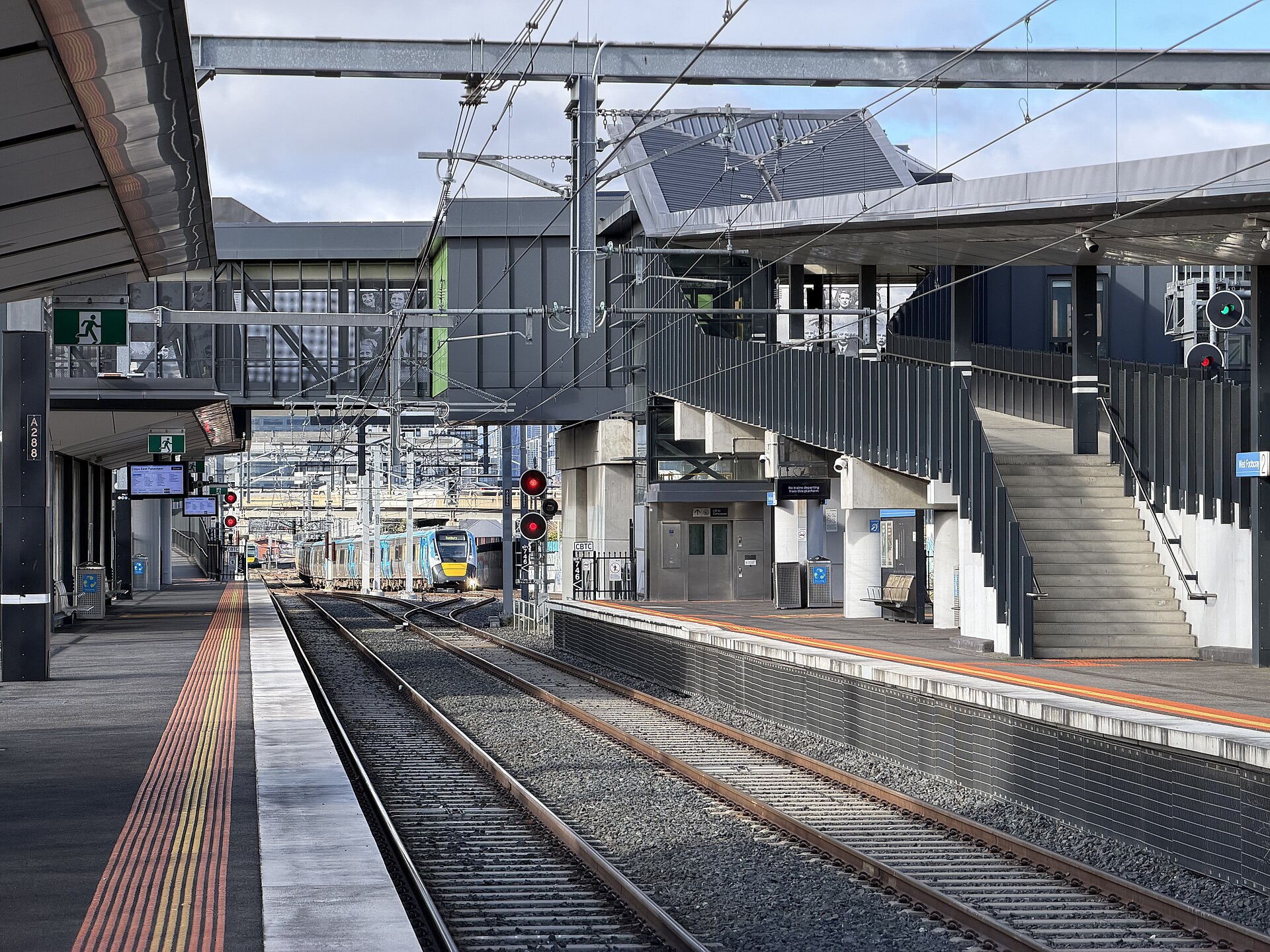 West Footscray railway station, Platform 1, eastern view, 19 June 2026