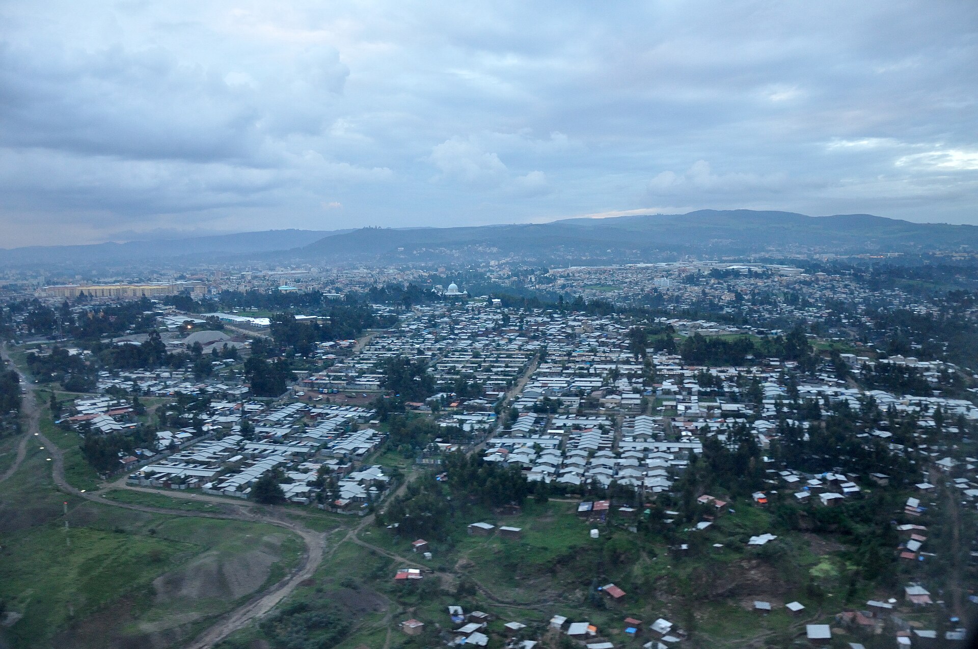 Addis Ababa aerial approach
